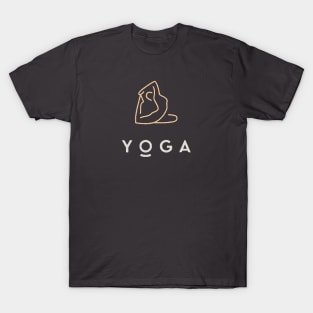 Yoga pose with silver font T-Shirt